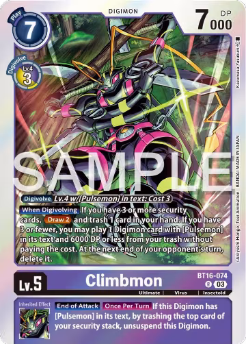 Climbmon (BT16-074 R), Beginning Observer — Digimon card price