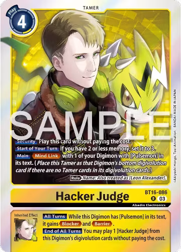 Hacker Judge (BT16-086 R), Beginning Observer — Digimon card price