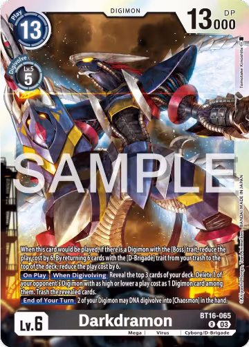 Darkdramon (BT16-065 R), Beginning Observer — Digimon card price