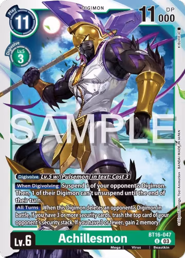 Achillesmon (BT16-047 U), Beginning Observer — Digimon card price