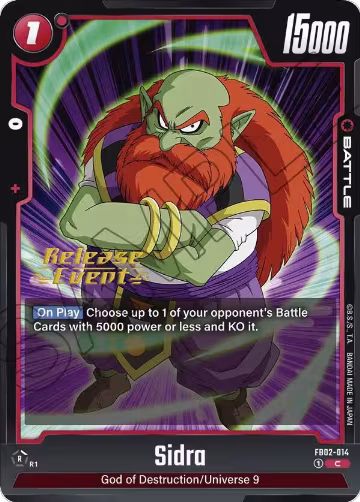 Sidra (FB02-014), Blazing Aura Release Event Cards — DB Fusion card price
