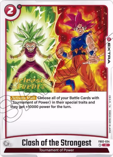 Clash of the Strongest (FB02-034), Blazing Aura Release Event Cards — DB Fusion card price