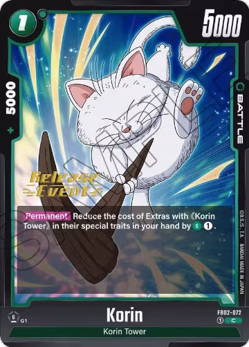 Korin (FB02-072), Blazing Aura Release Event Cards — DB Fusion card price