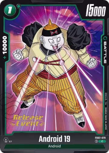 Android 19 (FB02-079), Blazing Aura Release Event Cards — DB Fusion card price