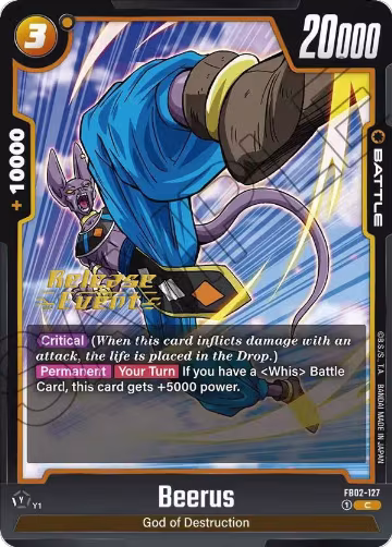 Beerus - FB02-127 (FB02-127), Blazing Aura Release Event Cards — DB Fusion card price