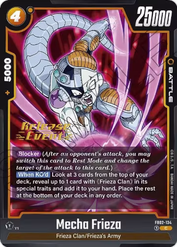 Mecha Frieza (FB02-134), Blazing Aura Release Event Cards — DB Fusion card price
