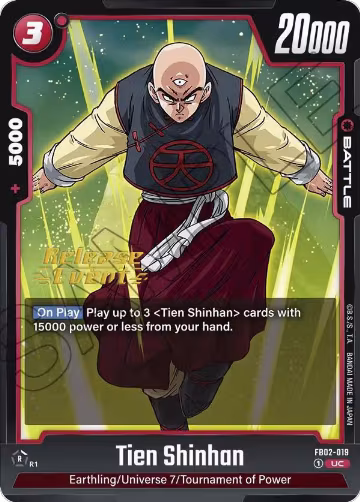 Tien Shinhan - FB02-019 (FB02-019), Blazing Aura Release Event Cards — DB Fusion card price