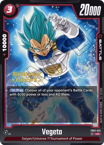 Vegeta - FB02-024 (FB02-024), Blazing Aura Release Event Cards — DB Fusion card price
