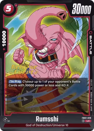 Rumsshi (FB02-029), Blazing Aura Release Event Cards — DB Fusion card price