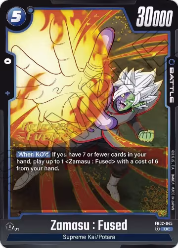 Zamasu : Fused - FB02-045 (FB02-045), Blazing Aura Release Event Cards — DB Fusion card price