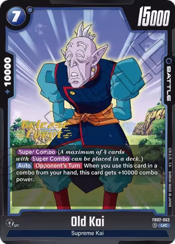 Old Kai (FB02-063), Blazing Aura Release Event Cards — DB Fusion card price
