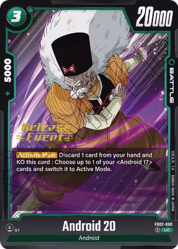 Android 20 (FB02-080), Blazing Aura Release Event Cards — DB Fusion card price