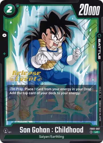 Son Gohan : Childhood - FB02-087 (FB02-087), Blazing Aura Release Event Cards — DB Fusion card price