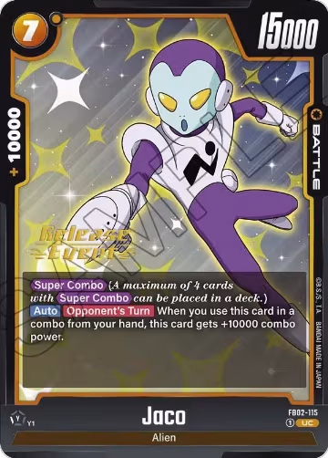 Jaco (FB02-115), Blazing Aura Release Event Cards — DB Fusion card price