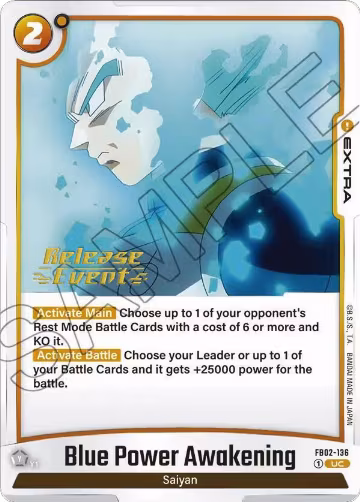 Blue Power Awakening (FB02-136), Blazing Aura Release Event Cards — DB Fusion card price