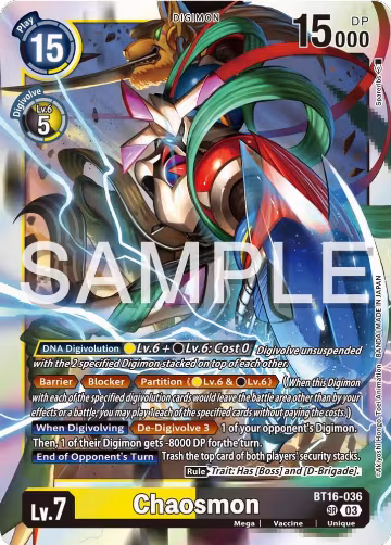 Chaosmon (BT16-036 SR), Beginning Observer — Digimon card price