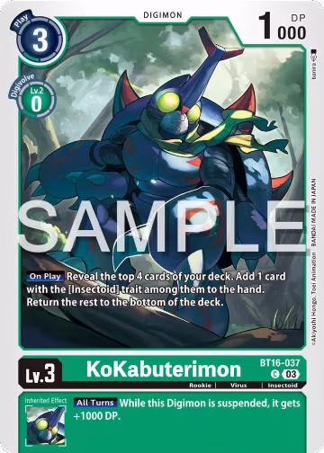 KoKabuterimon (BT16-037 C), Beginning Observer — Digimon card price