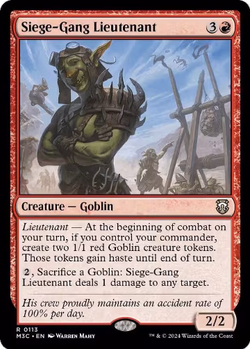 Siege-Gang Lieutenant (113), Commander: Modern Horizons 3 — Magic card price