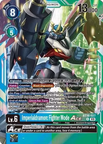Imperialdramon: Fighter Mode ACE (BT16-027 R), Beginning Observer — Digimon card price