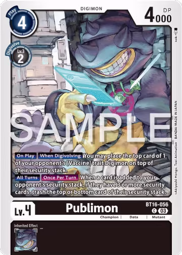 Publimon (BT16-056 C), Beginning Observer — Digimon card price