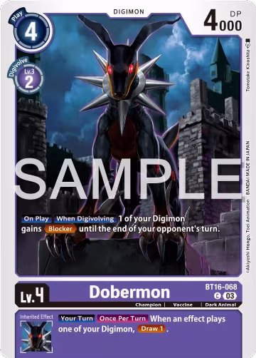 Dobermon (BT16-068 C), Beginning Observer — Digimon card price