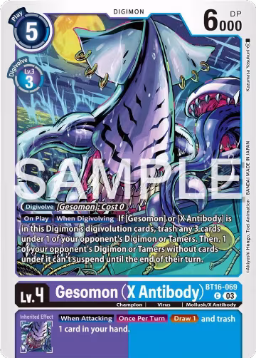 Gesomon (X Antibody) (BT16-069 C), Beginning Observer — Digimon card price
