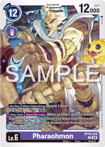 Pharaohmon (BT16-078 U), Beginning Observer — Digimon card price