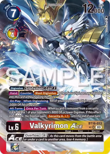 Valkyrimon ACE (Alternate Art) (BT16-013 SR), Beginning Observer — Digimon card price