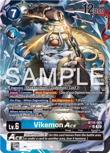 Vikemon ACE (Alternate Art) (BT16-026 SR), Beginning Observer — Digimon card price