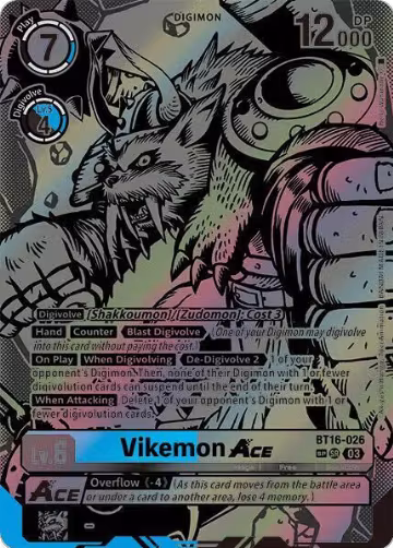 Vikemon ACE (Textured) (BT16-026 SR), Beginning Observer — Digimon card price