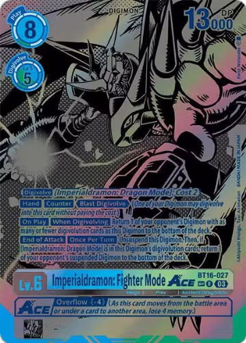 Imperialdramon: Fighter Mode ACE (Textured) (BT16-027 R) — card price