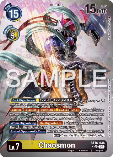Chaosmon (Alternate Art) (BT16-036 SR), Beginning Observer — Digimon card price