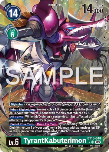 TyrantKabuterimon (Alternate Art) (BT16-048 SR), Beginning Observer — Digimon card price