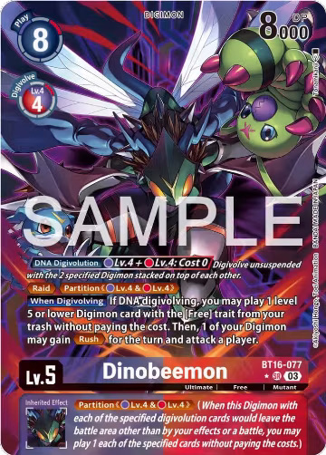 Dinobeemon (Alternate Art) (BT16-077 SR), Beginning Observer — Digimon card price