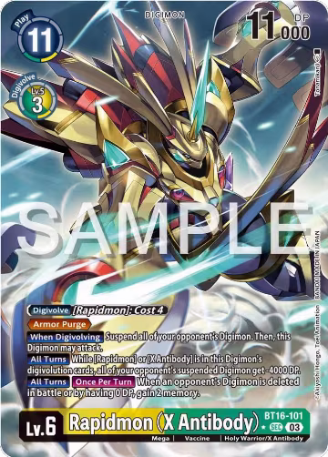 Rapidmon (X Antibody) (Alternate Art) (BT16-101 SEC), Beginning Observer — Digimon card price