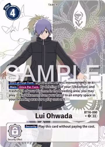 Lui Ohwada (Alternate Art) (BT16-090 R), Beginning Observer — Digimon card price