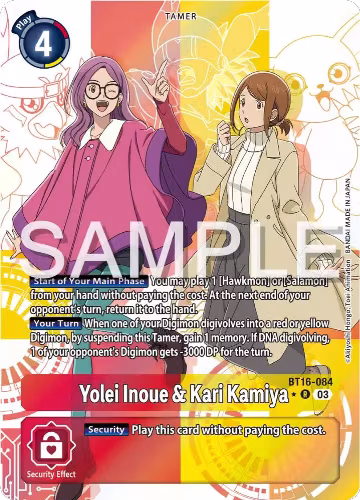 Yolei Inoue & Kari Kamiya (Alternate Art) (BT16-084 R), Beginning Observer — Digimon card price