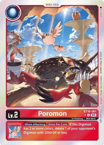 Poromon (Box Promotion Pack: Beginning Observer) (BT16-001 U), Beginning Observer — Digimon card price