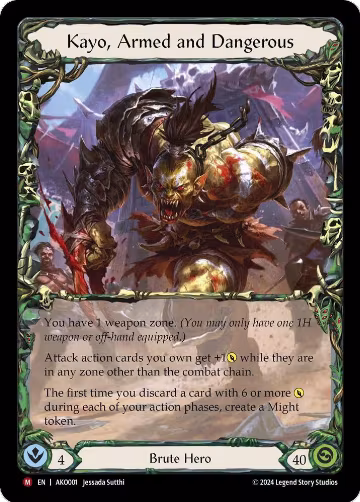 Kayo, Armed and Dangerous (AKO001), Armory Deck: Kayo — Flesh & Blood card price
