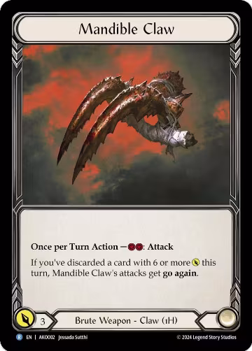 Mandible Claw (AKO002), Armory Deck: Kayo — Flesh & Blood card price