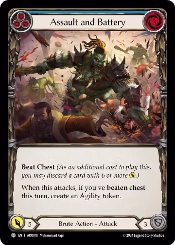 Assault and Battery (Blue) (AKO018), Armory Deck: Kayo — Flesh & Blood card price