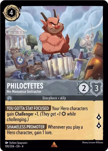 Philoctetes - No-Nonsense Instructor (190/204), Ursula's Return — Lorcana card price