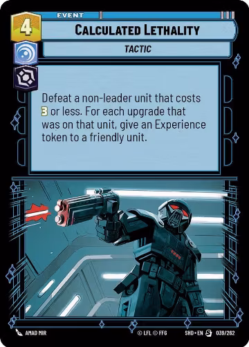 Calculated Lethality (039/262), Shadows of the Galaxy — Star Wars card price