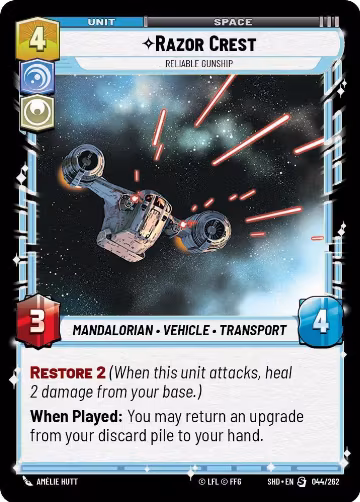 Razor Crest - Reliable Gunship (044/262), Shadows of the Galaxy — Star Wars card price