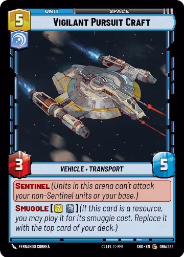 Vigilant Pursuit Craft (065/262), Shadows of the Galaxy — Star Wars card price