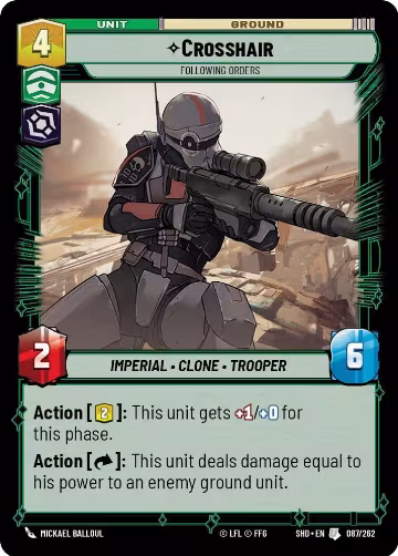 Crosshair - Following Orders (087/262), Shadows of the Galaxy — Star Wars card price