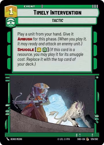 Timely Intervention (129/262), Shadows of the Galaxy — Star Wars card price