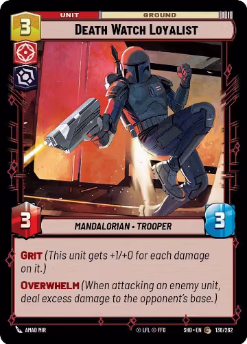 Death Watch Loyalist (136/262), Shadows of the Galaxy — Star Wars card price