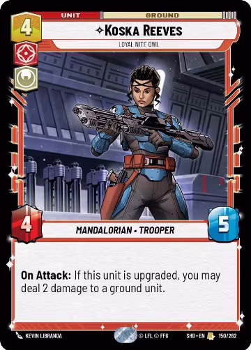 Koska Reeves - Loyal Nite Owl (150/262), Shadows of the Galaxy — Star Wars card price