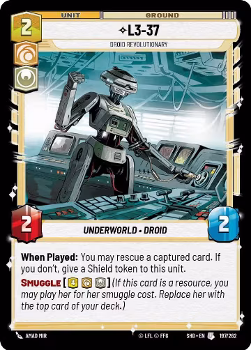 L3-37 - Droid Revolutionary (197/262), Shadows of the Galaxy — Star Wars card price